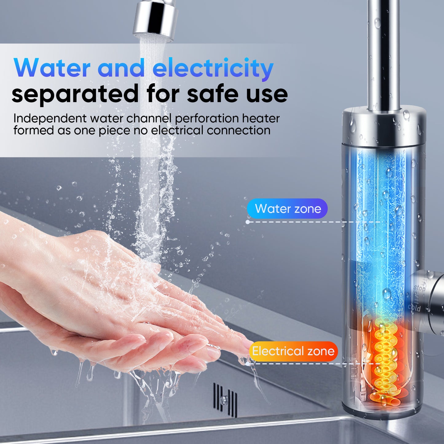 Robinet Chauffe-Eau Instantané 3000W – Chauffage Eau Cuisine Salle de Bain Sans Réservoir Inox
