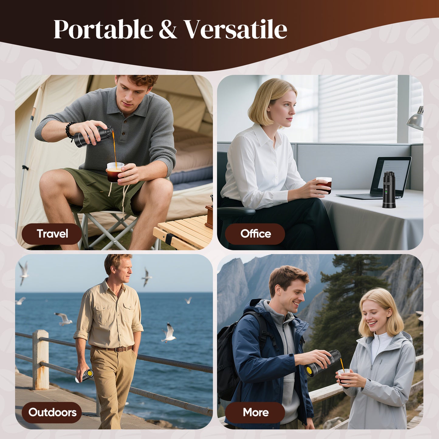 Machine à Café Expresso Portable 3-en-1 – Cafetière Capsules Voiture Camping – Écran Numérique – Sans Fil
