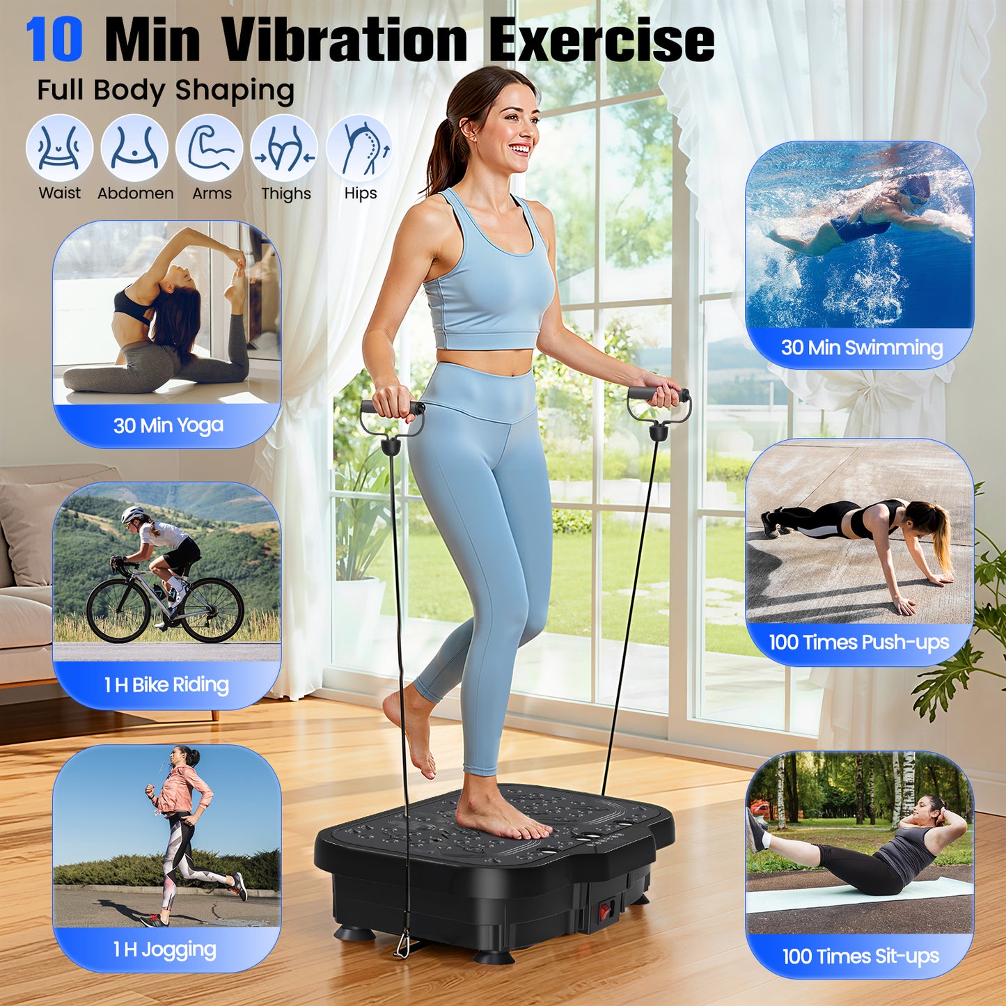 Plaque Vibrante Fitness Électrique avec Télécommande – Plateforme Vibrante de Musculation & Perte de Poids – 99 Niveaux – Silencieuse