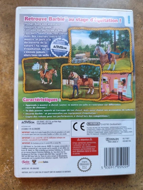 Barbie cavalière - stage d'équitation jeu wii