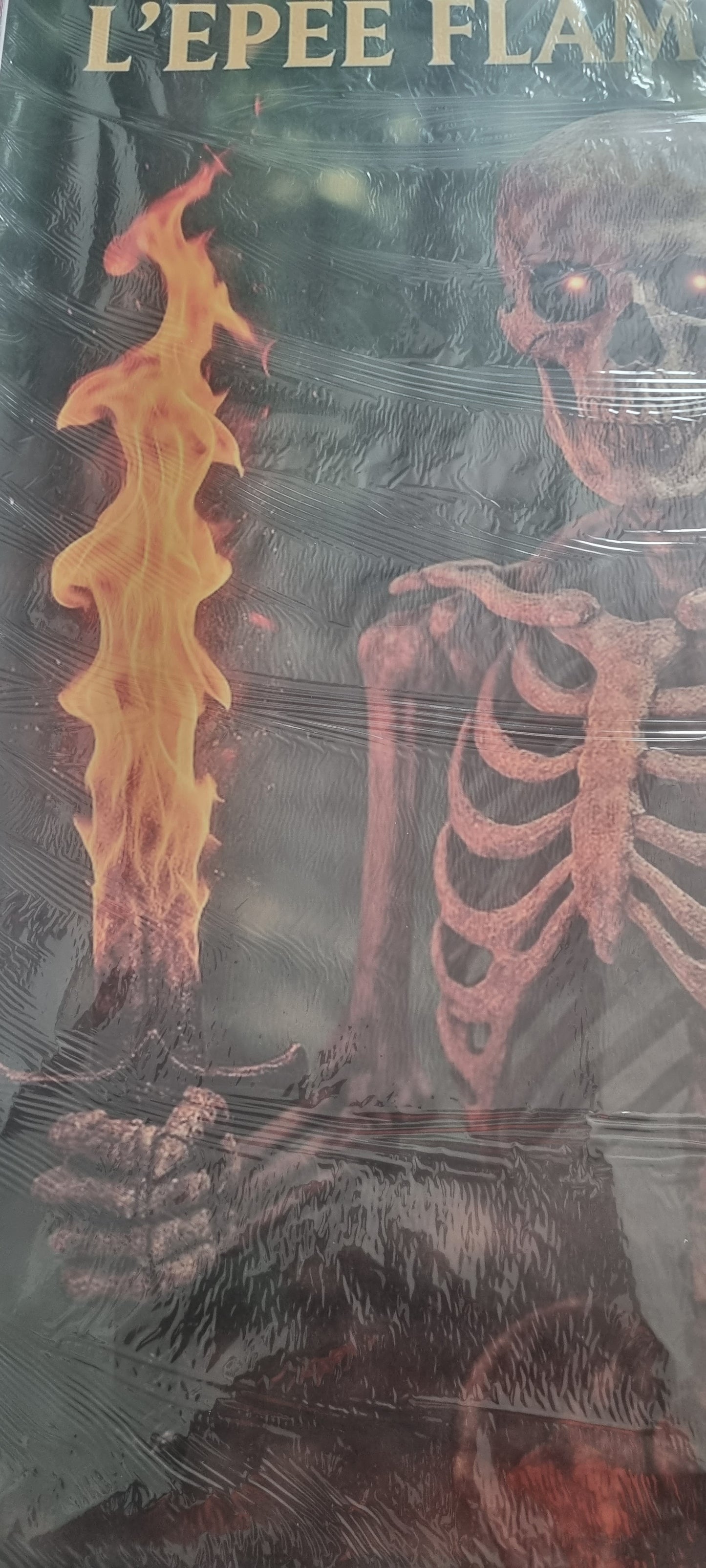 Stickers muraux SQUELETTIQUE – L’Épée Flamboyante – art horrifique géant 90x60 cm – décoration murale épique – exclusivité – neuf 8