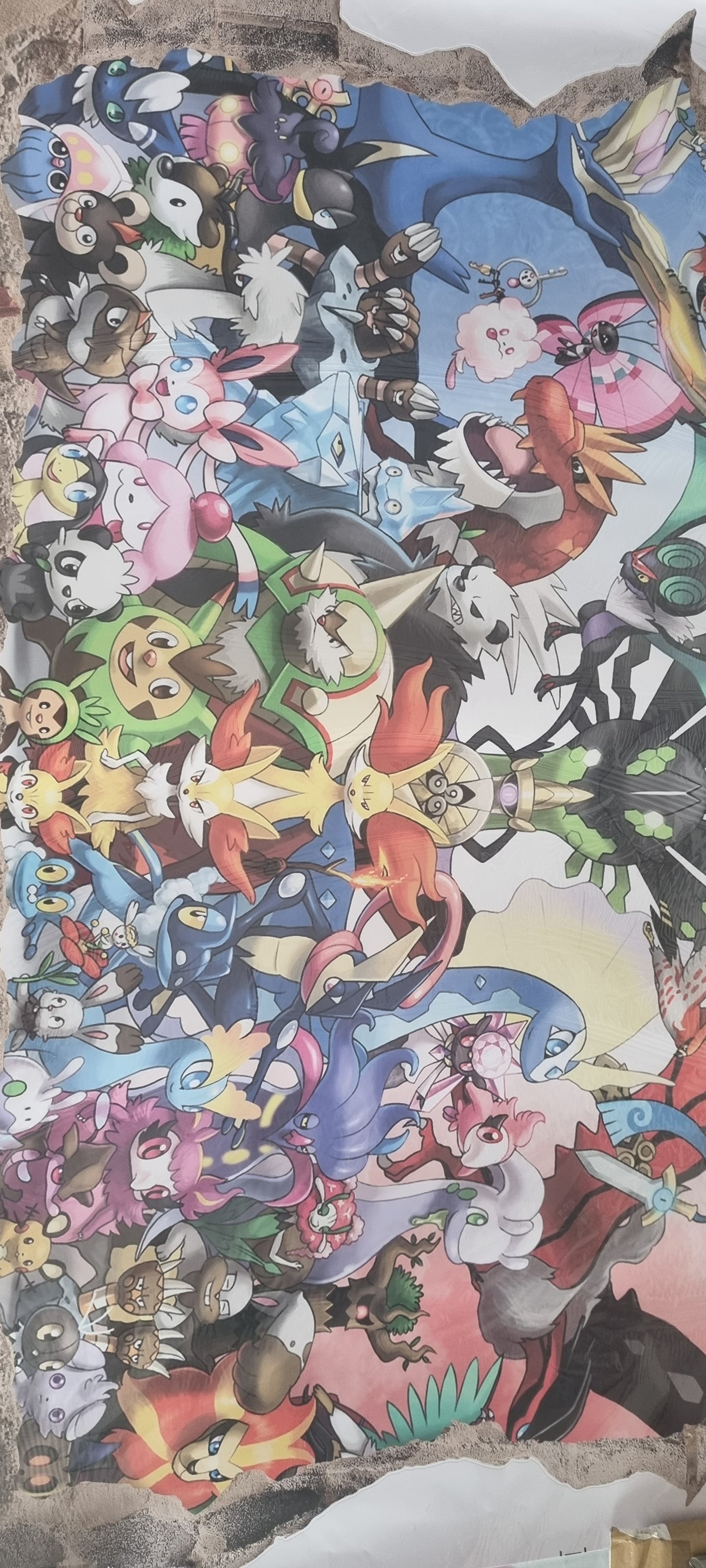 Stickers muraux Pokémon – décoration murale grand format 90x60 cm – chambre enfant, salon, gaming – univers manga, pop culture – 8