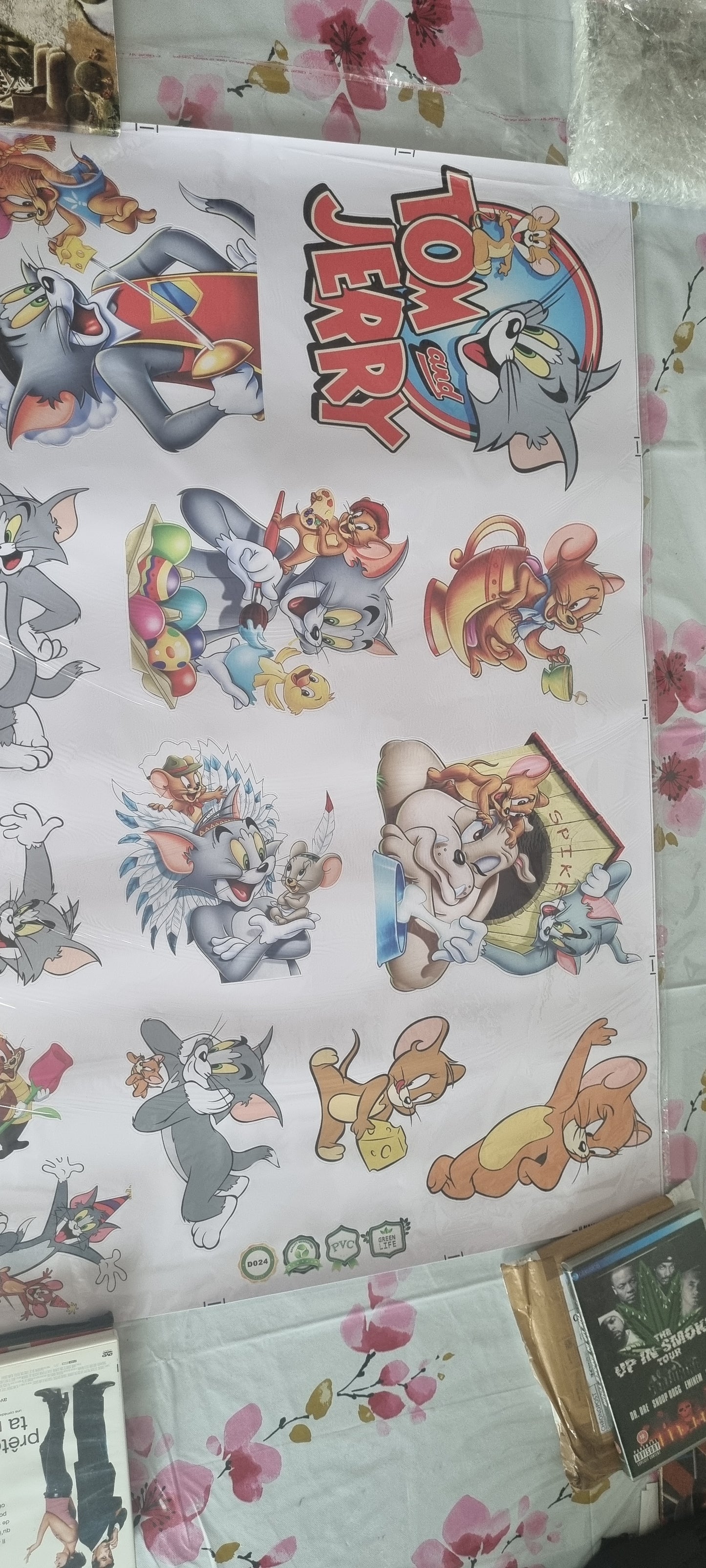 Stickers muraux Tom & Jerry – grand format 90x60 cm – déco fun pour chambre d’enfant, salon ou salle de jeux – vintage cartoon – 8