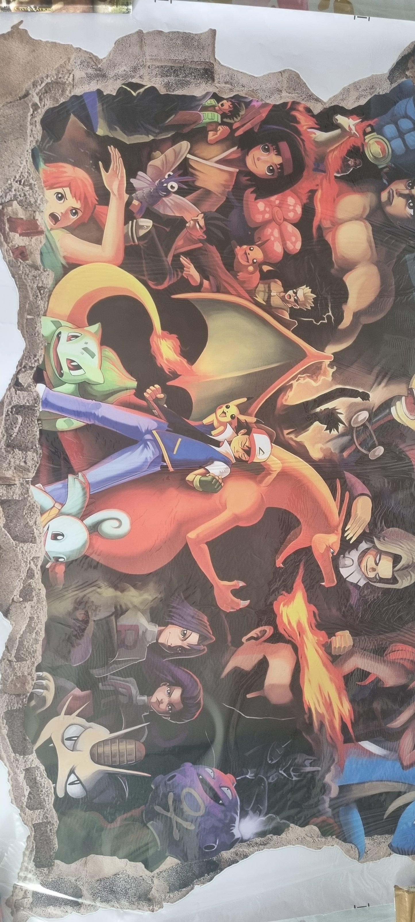 Stickers mural Pokémon – Combat ultime ! Héros et ennemis en clash légendaire – Grand format 90x60 cm – 8