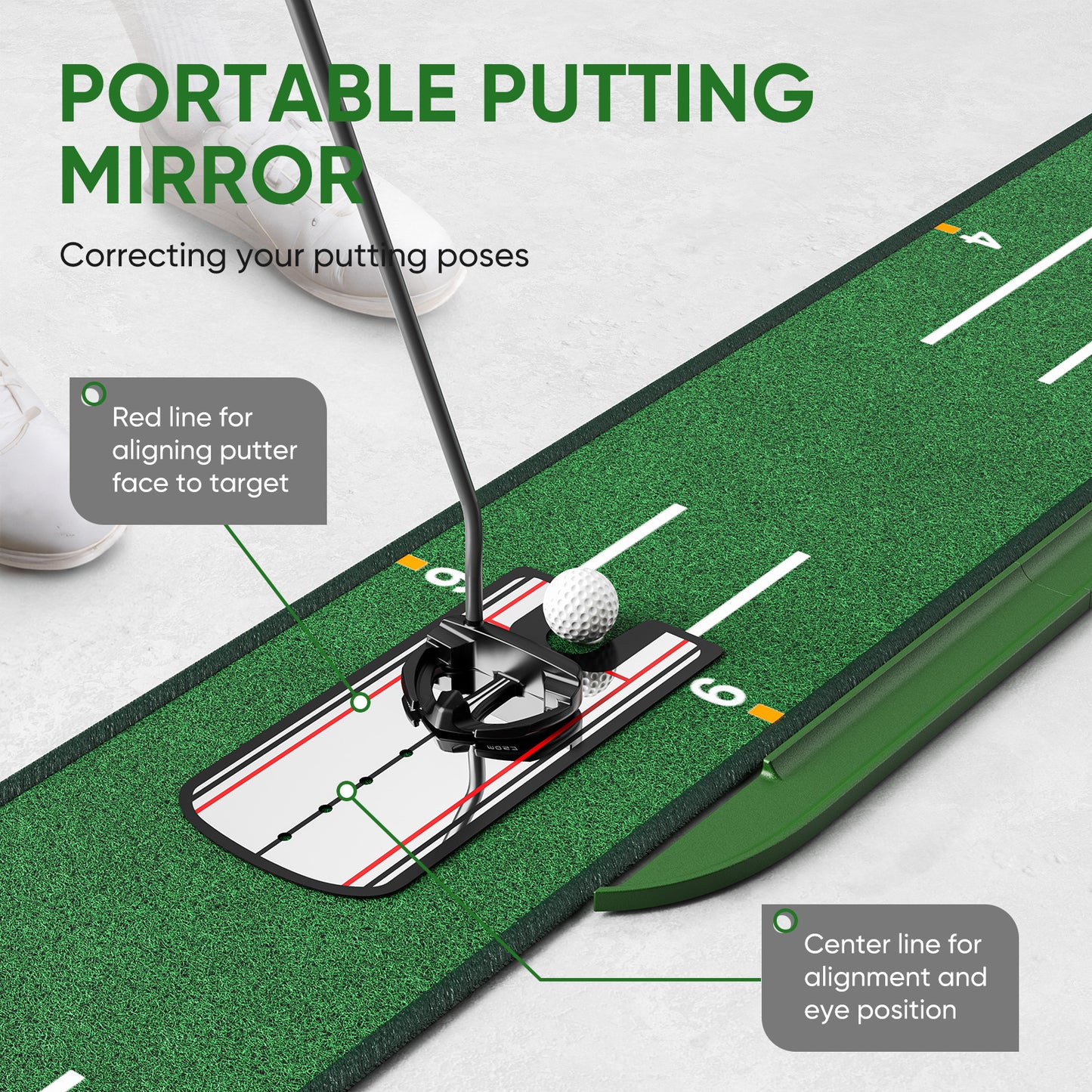 Tapis de golf d’entraînement avec retour automatique de balle – 3 trous cibles – Tapis putting réaliste intérieur fr