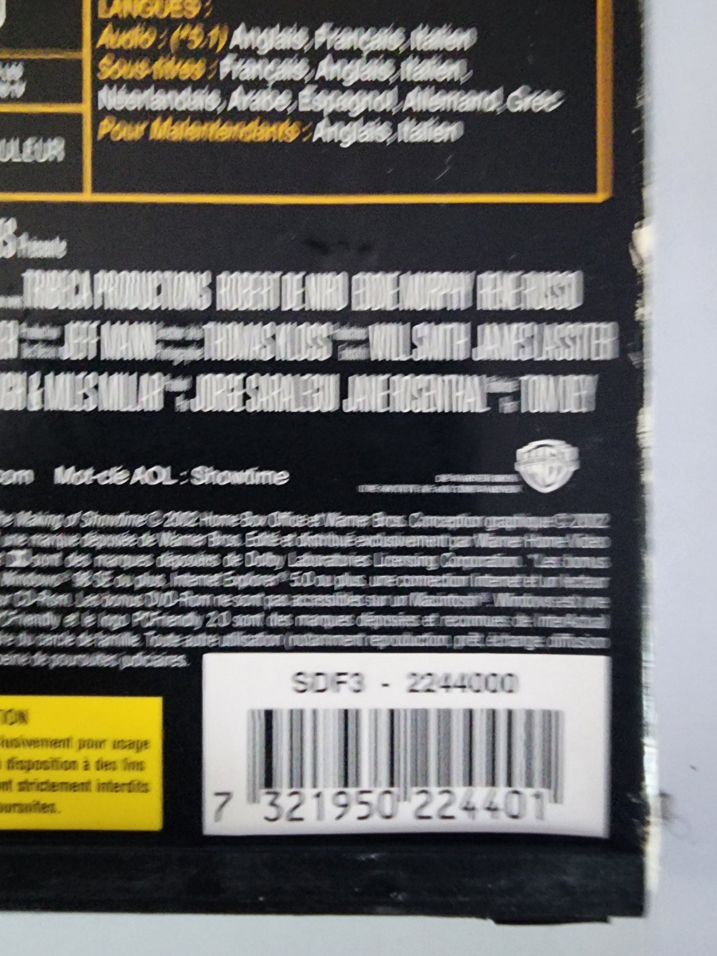 Showtime DVD - Code-barres 7321950224401
