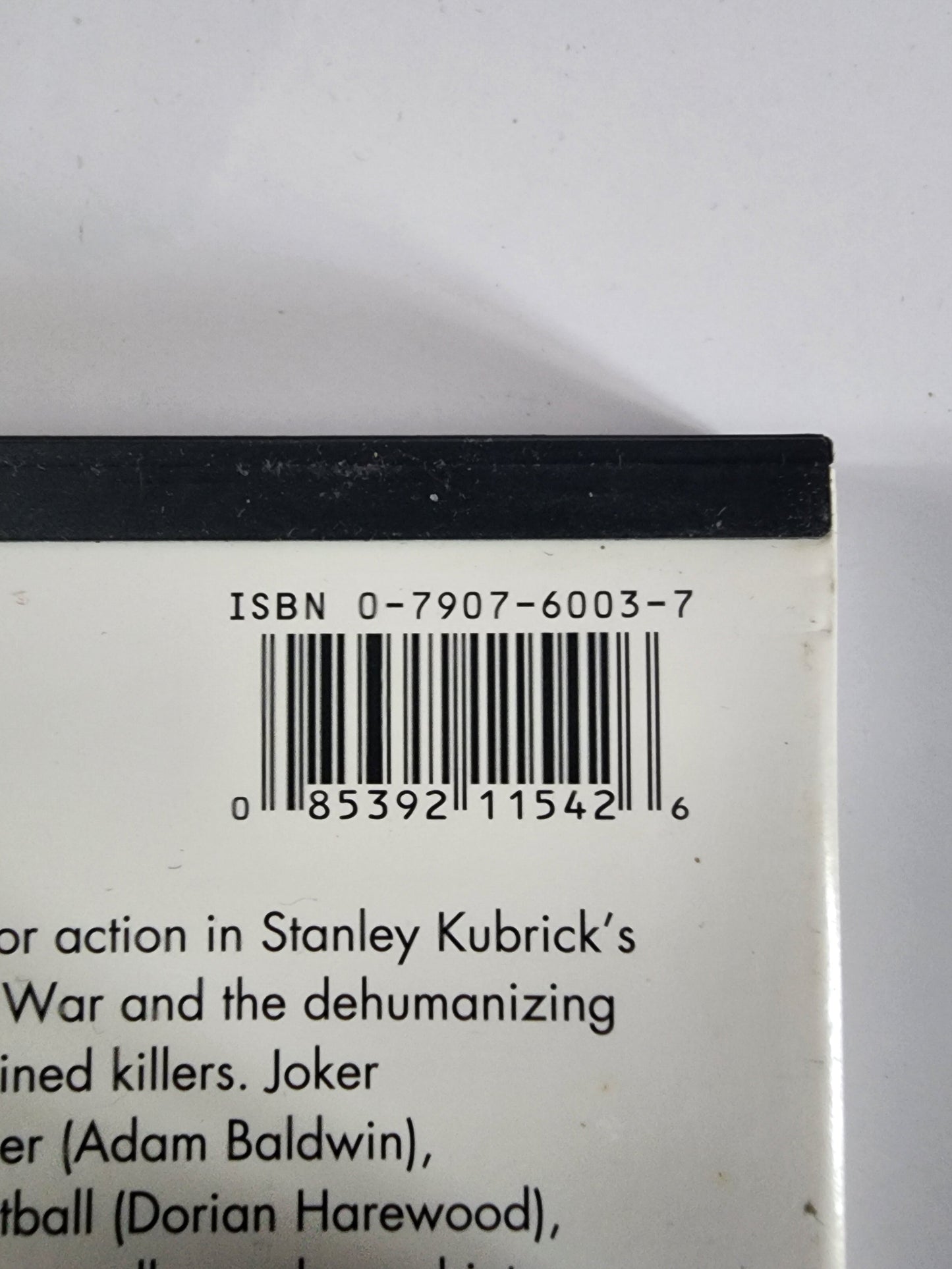 Full Metal Jacket DVD - Code-barres ISBN 0-7907-6003-7