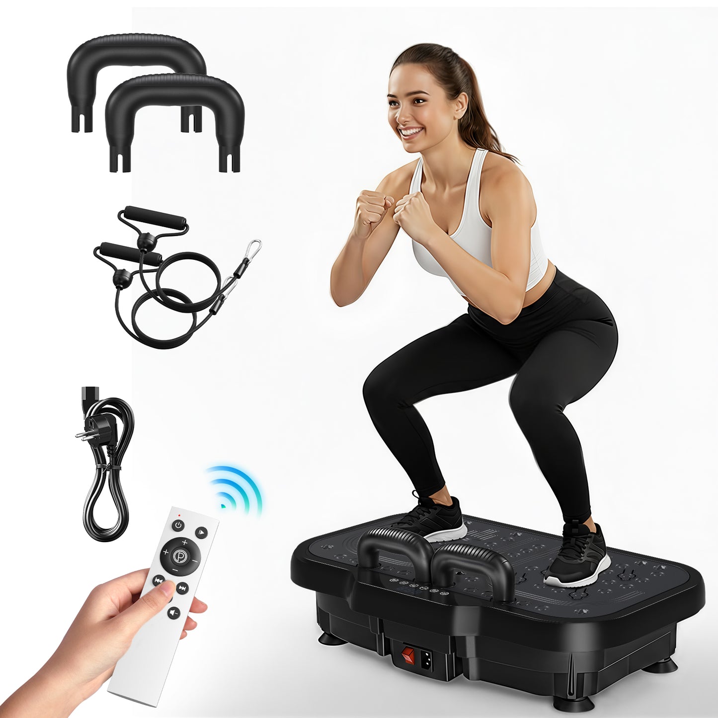 Plaque Vibrante Fitness Électrique avec Télécommande – Plateforme Vibrante de Musculation & Perte de Poids – 99 Niveaux – Silencieuse