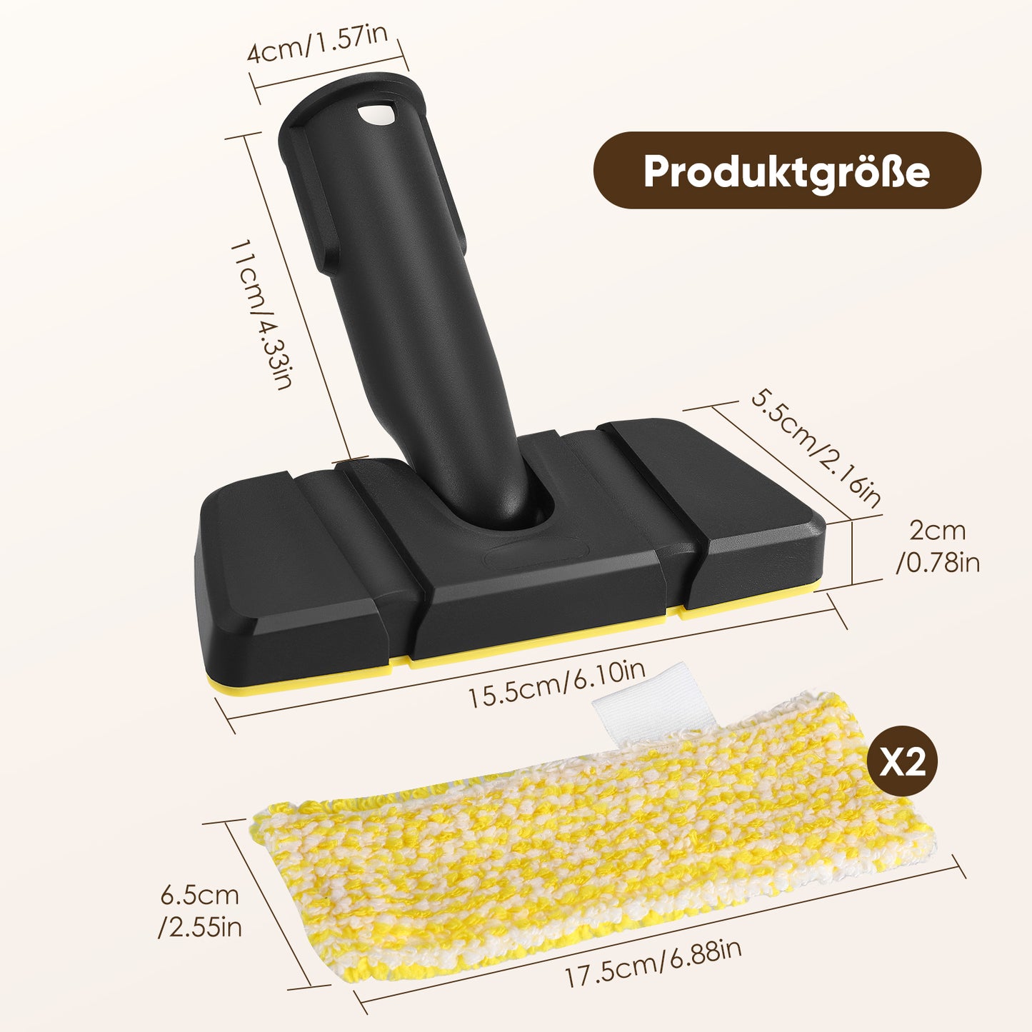 Kit Nettoyeur Vapeur Kärcher 3 Pièces – Buse Main + Chiffon Microfibre – Compatible SC1 SC2 SC3 SC4 SC5