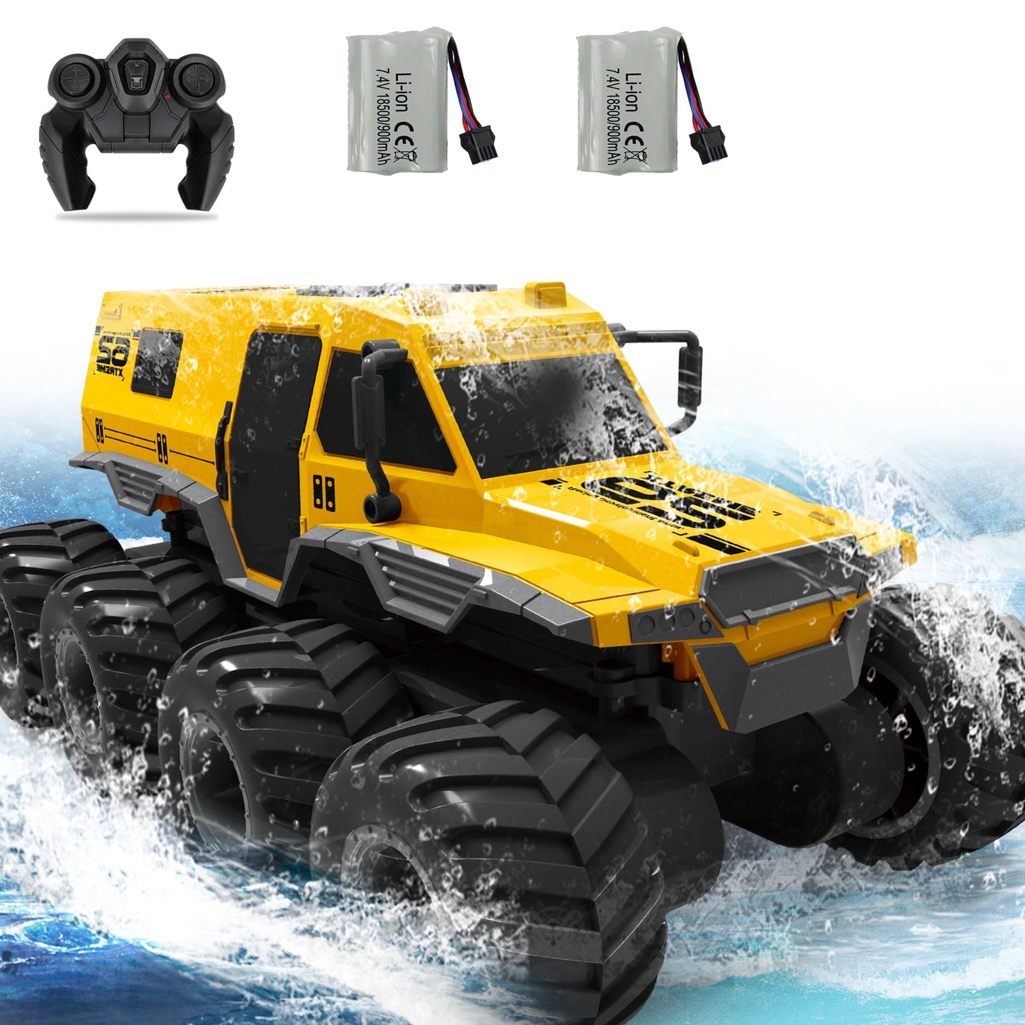 Véhicule Télécommandé Tout-Terrain 8 Roues Rechargeable 2,4 GHz Haute Performance Jouet RC Enfant Adulte