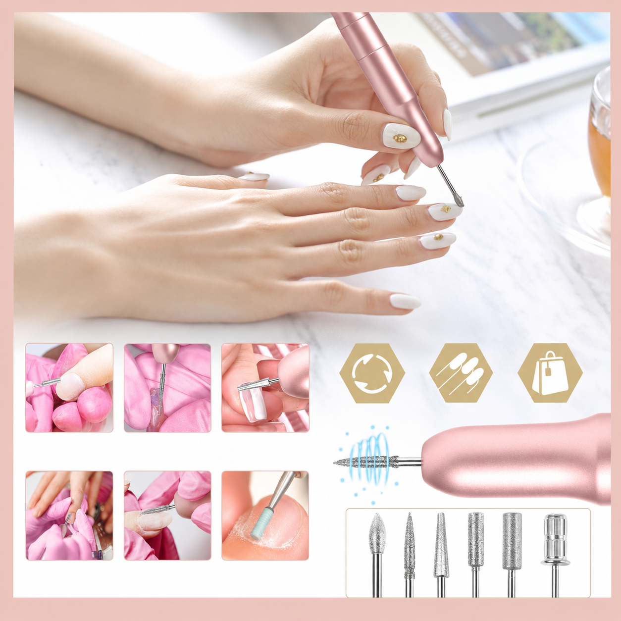 Kit Manucure Complet Gel UV – Lampe LED 180W, Ponceuse Électrique, Poudre Acrylique & Vernis Semi-Permanent