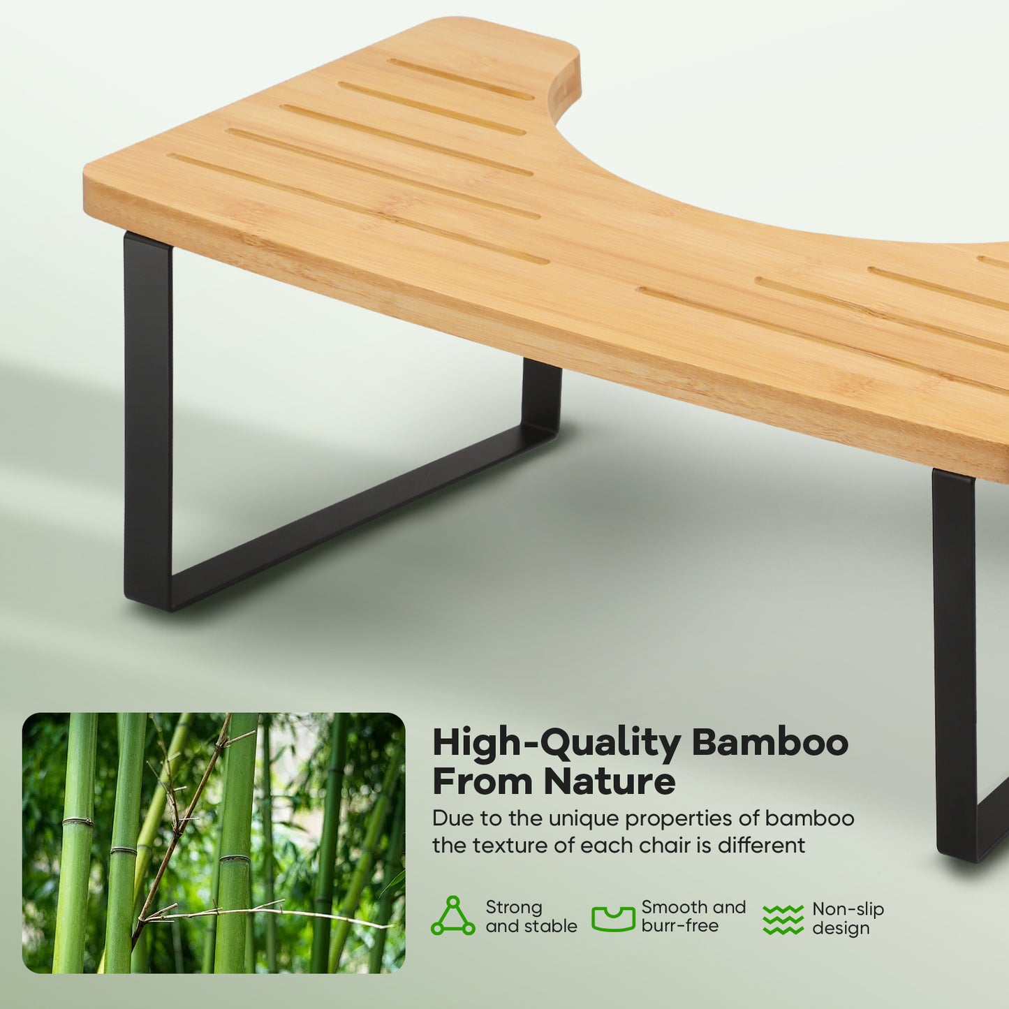 Tabouret WC Ergonomique Bambou – Repose-Pieds Toilette Pliable Antidérapant Salle de Bain