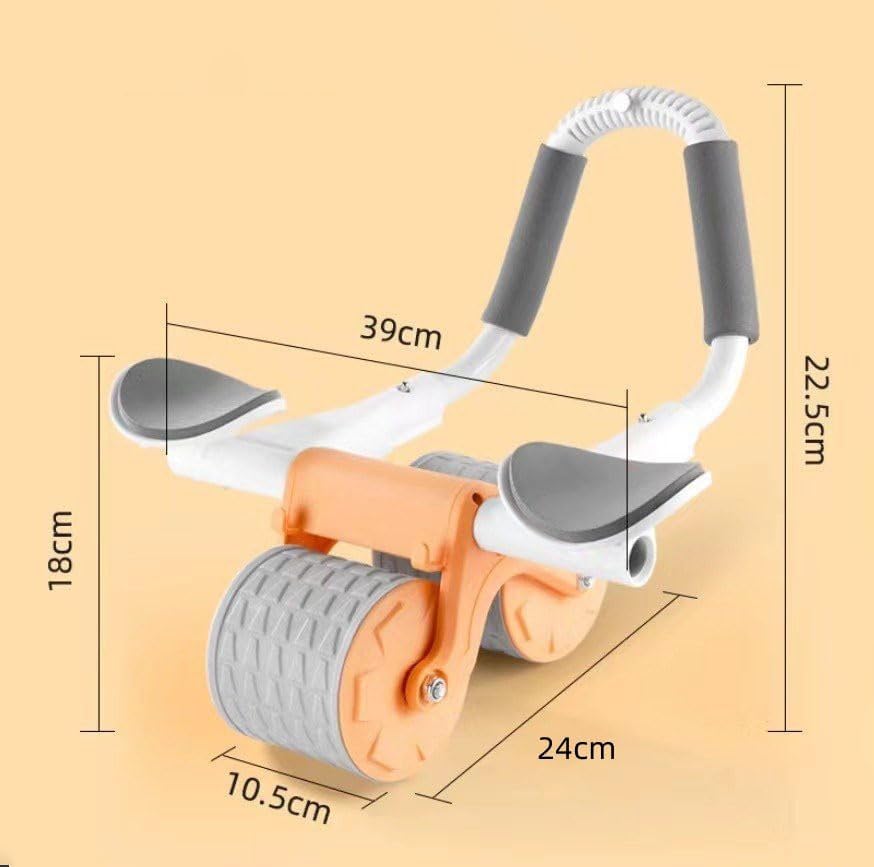Roue Abdominale à Rebond Automatique avec Support Coudes & Compteur – Musculation Abdos Fitness Domicile – Orange