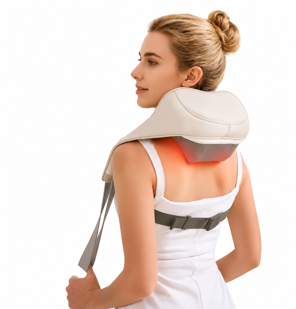 Masseur Cervical et Épaules 5D Sans Fil avec Chaleur – Massage Cou, Nuque et Dos, Recharge USB-C, Relaxation Musculaire, Cadeau Bien-Être Femme Homme