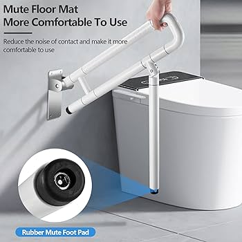 Barre d’Appui Murale Pliable pour WC – Poignée de Sécurité Salle de Bain pour Personnes à Mobilité Réduite