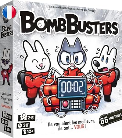 Bomb Busters – Jeu de Société Coopératif et Stratégique dès 12 Ans – 66 Missions de Désamorçage – Jeu de Réflexion et Déduction – 2 à 5 Joueurs – Version Française