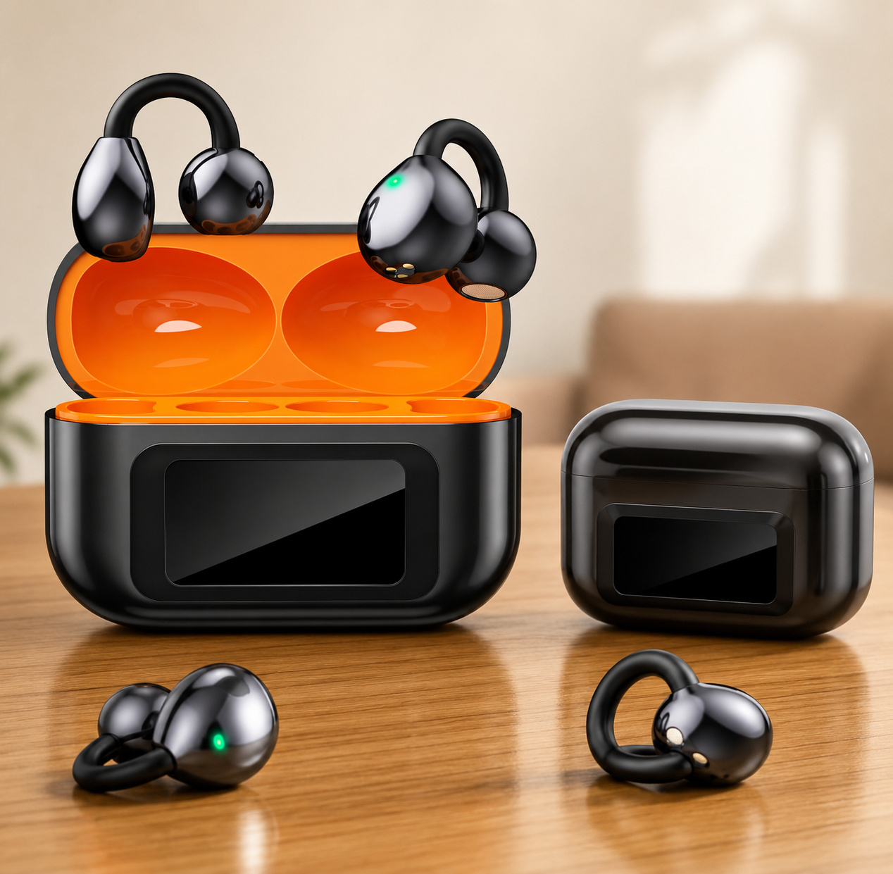 Écouteurs Bluetooth 5.4 Traducteur Vocal IA 3-en-1 – 159 Langues – Écran LCD Tactile – Open Ear ENC – 30h – Android & iOS