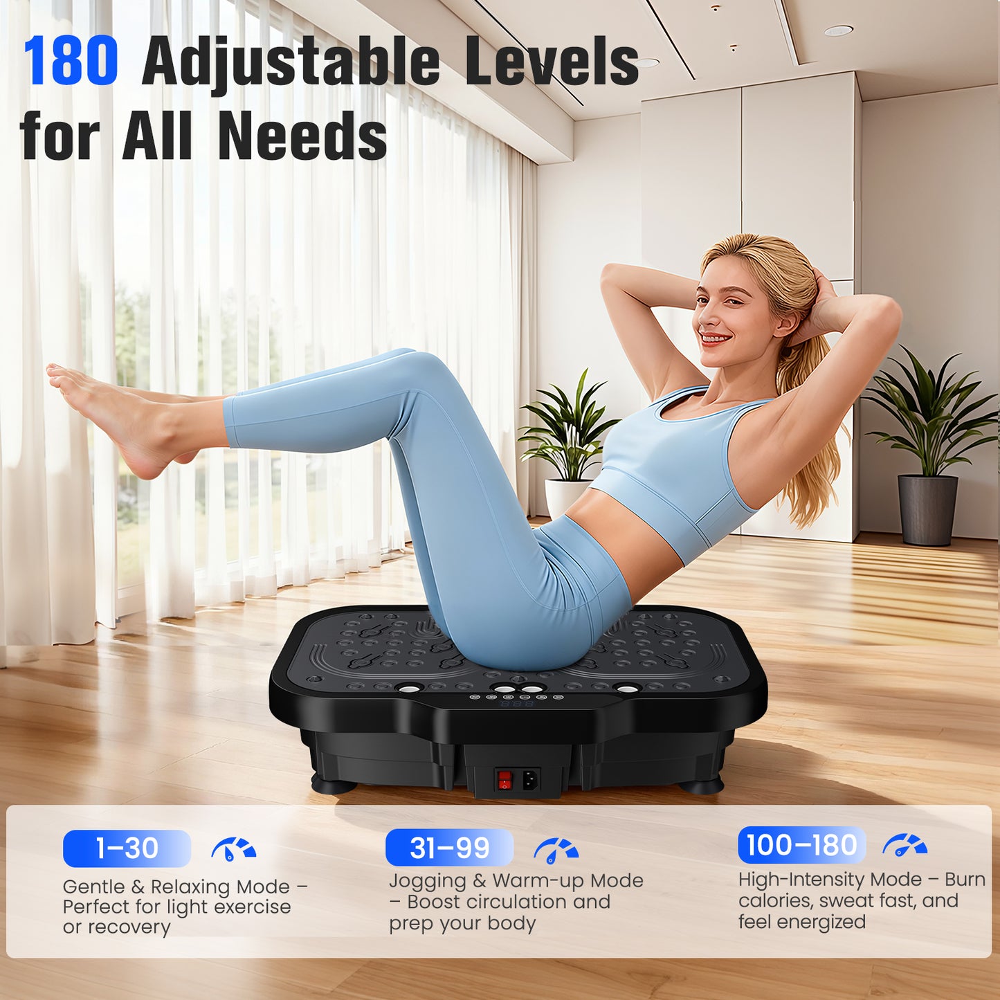 Plaque Vibrante Fitness Électrique avec Télécommande – Plateforme Vibrante de Musculation & Perte de Poids – 99 Niveaux – Silencieuse