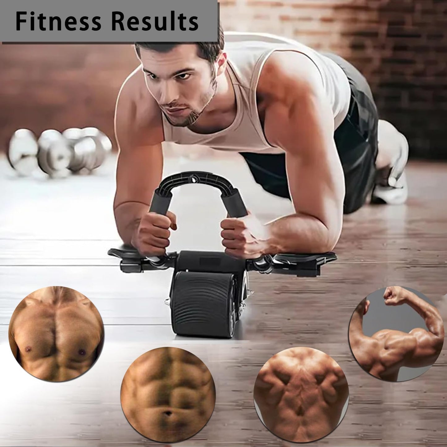 Ab Roller Double Roue à Rebond Automatique avec Support Coudes – Musculation Abdos & Gainage Fitness Domicile – Noir