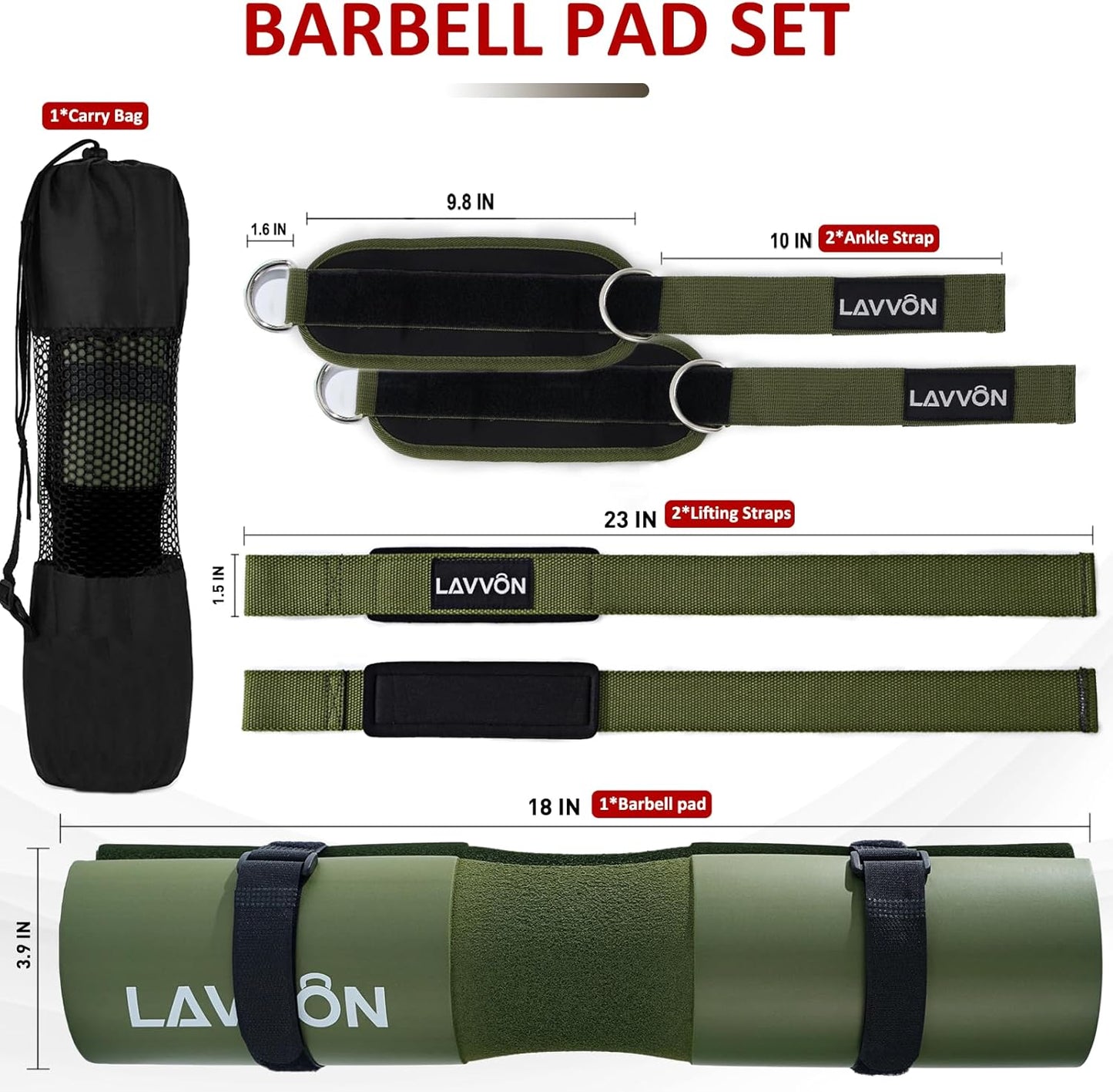 Coussin de Barre Musculation Squat Hip Thrust avec Sangles de Maintien et Protège-Chevilles pour Haltérophilie