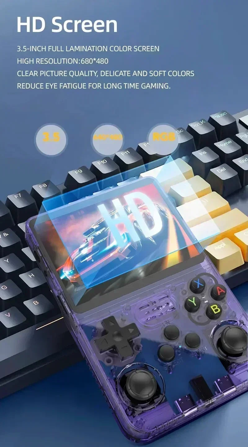 Console rétro portable R36S 64Go – violet