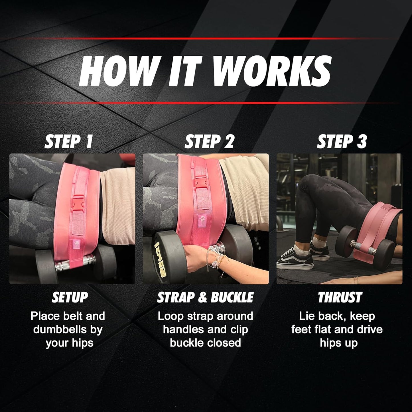 Ceinture Hip Thrust Réglable pour Haltères et Poids Musculation Fessiers Fitness Entraînement à Domicile
