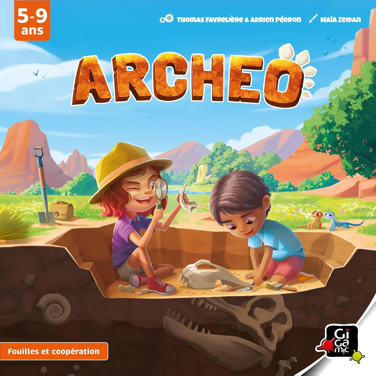 Archéo – Jeu de Société Coopératif Enfant dès 5 Ans – Jeu de Fouilles Archéologiques 3D – Jeu Éducatif et Familial – 1 à 5 Joueurs – Version Française