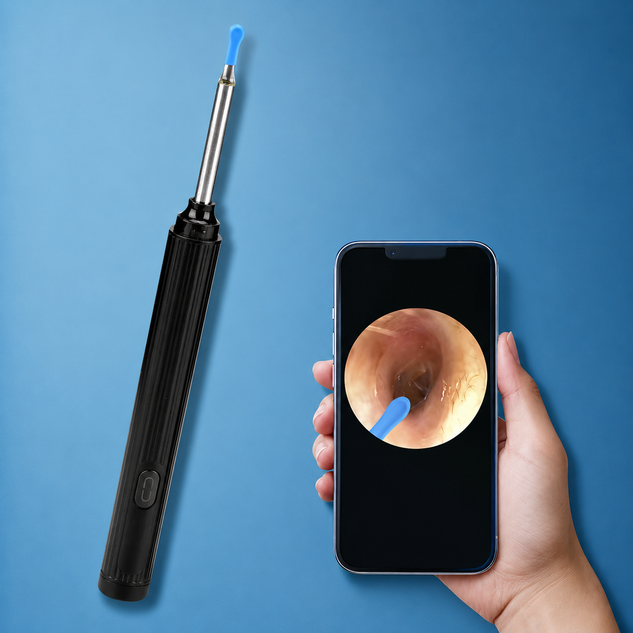 Otoscope Numérique WiFi avec Caméra HD 1080P et LED | Kit Nettoyage Oreilles avec 8 Embouts Souples | Compatible Android et iPhone