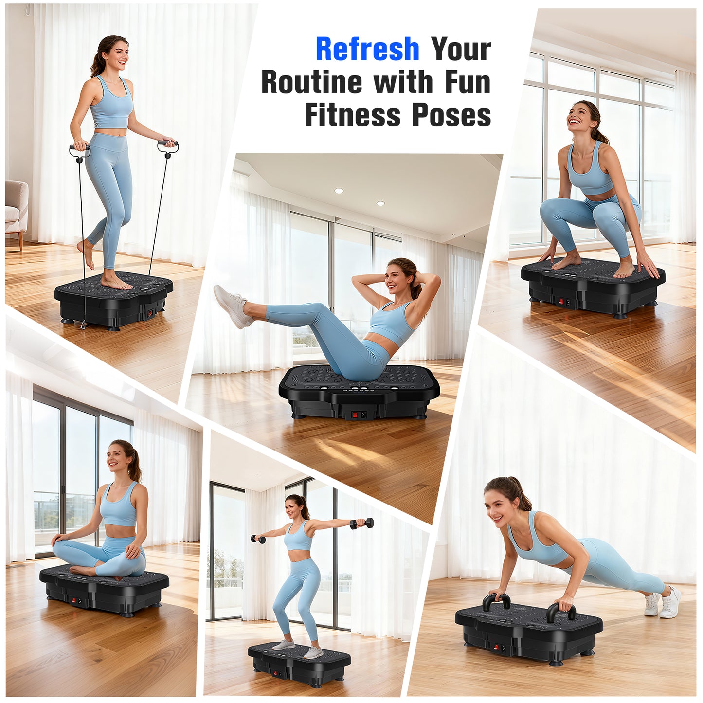 Plaque Vibrante Fitness Électrique avec Télécommande – Plateforme Vibrante de Musculation & Perte de Poids – 99 Niveaux – Silencieuse