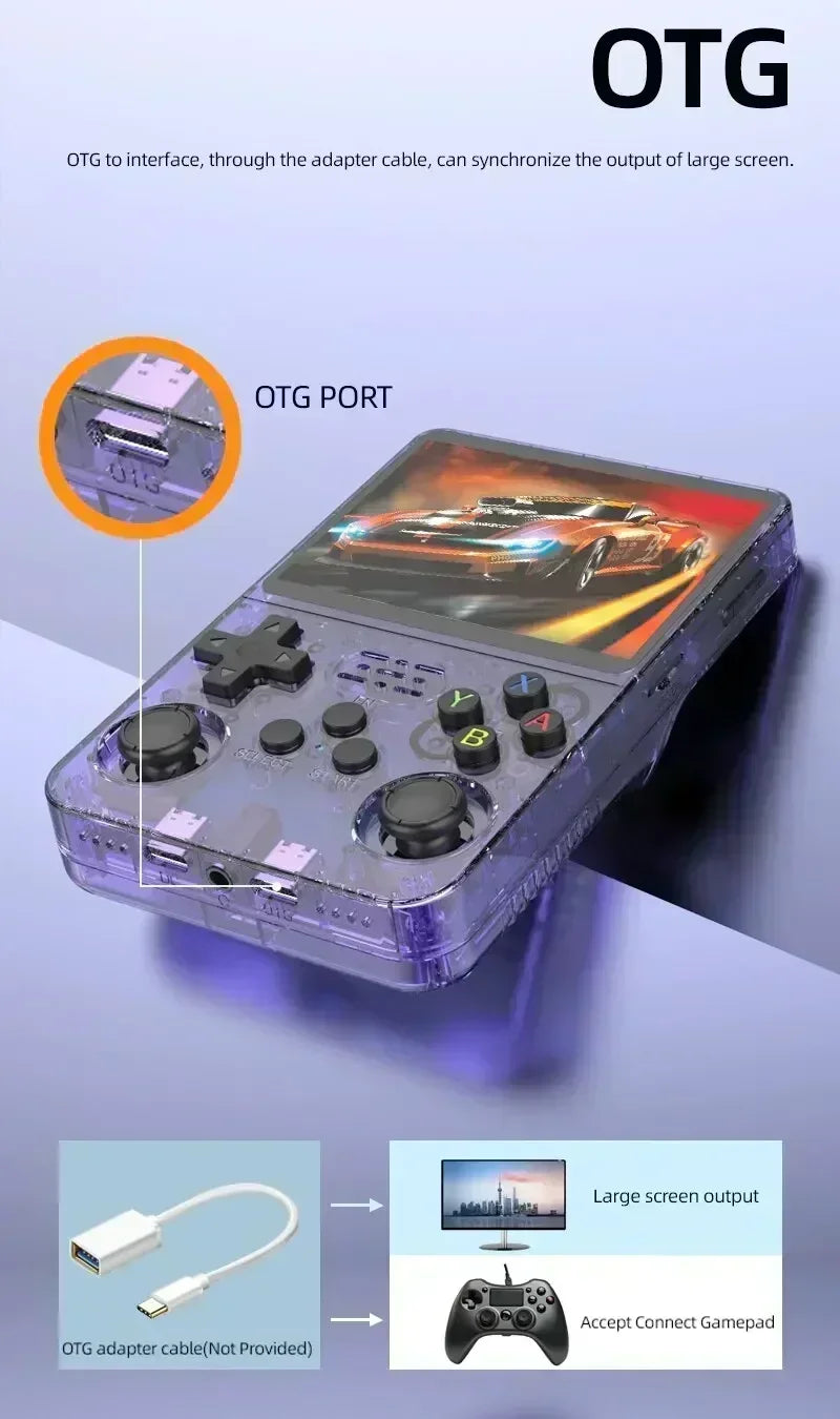 Console rétro portable R36S 64Go – violet