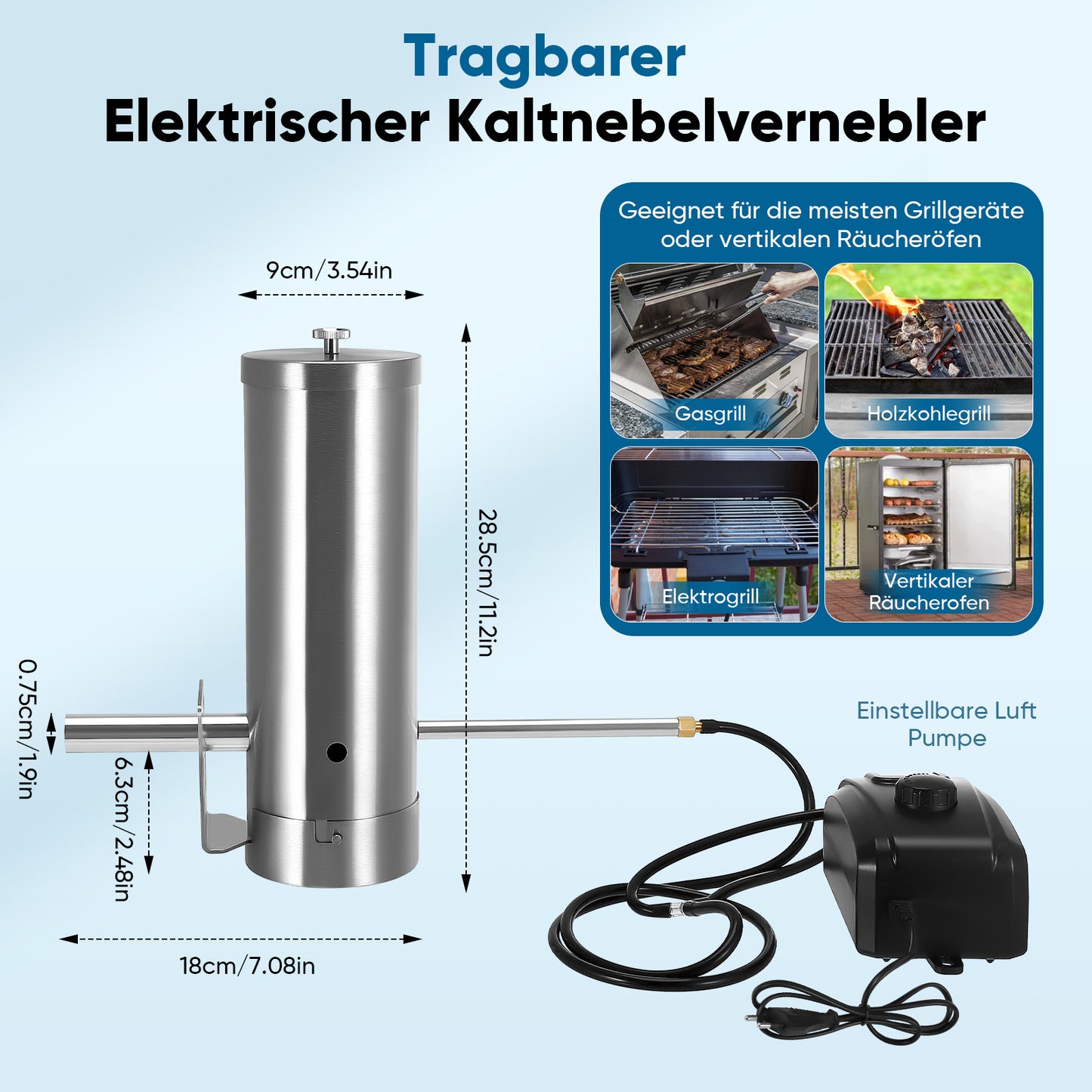 Générateur de Fumée Froide Inox – Accessoire Fumoir BBQ pour Viande et Aliments