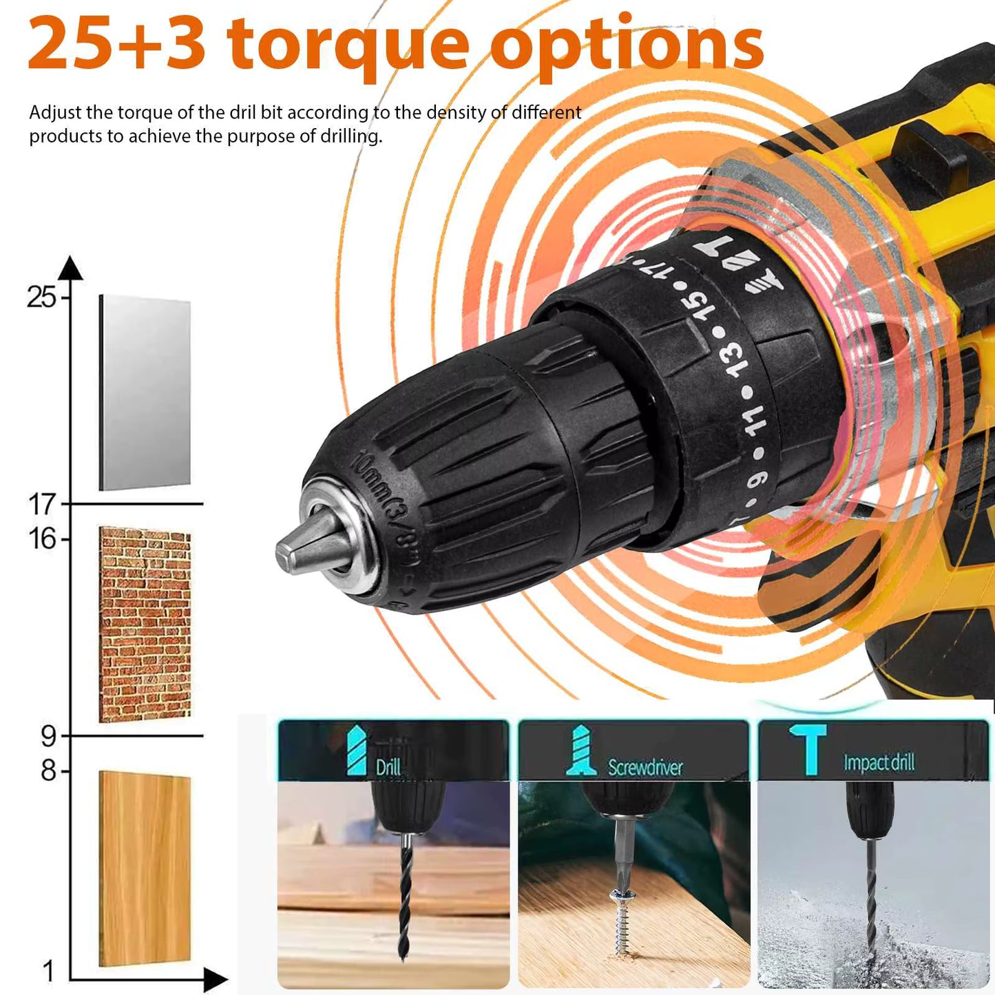 Perceuse à Percussion Sans Fil – Tournevis Électrique Batterie Lithium