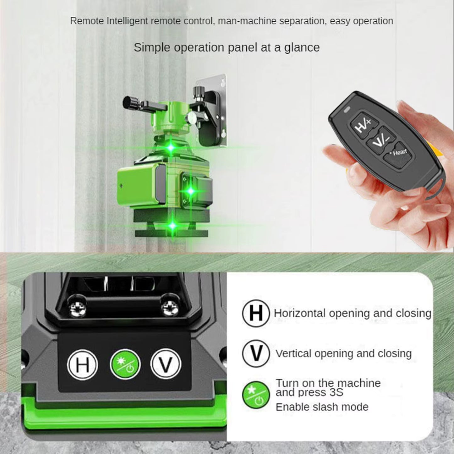 Niveau Laser 4D 16 Lignes Vert 3x360° – Batterie USB Rechargeable avec Support
