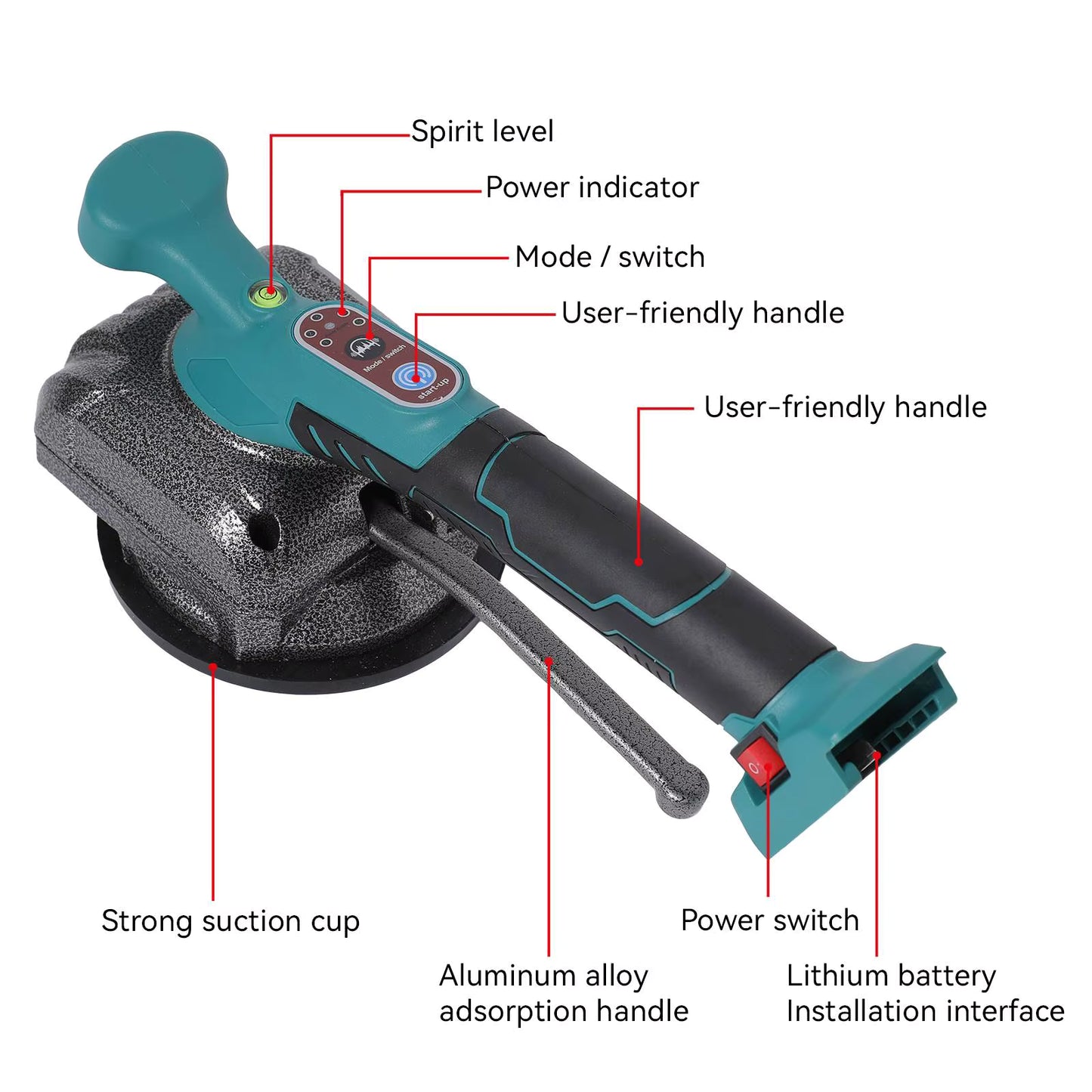 Niveleur de Carrelage Électrique 100KG – Outil de Nivellement à Aspiration 5 Vitesses