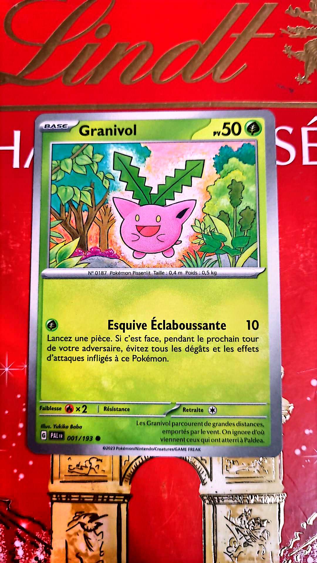 Carte Pokémon – Granivol – 50 PV – Attaques Esquive et Éclaboussure
