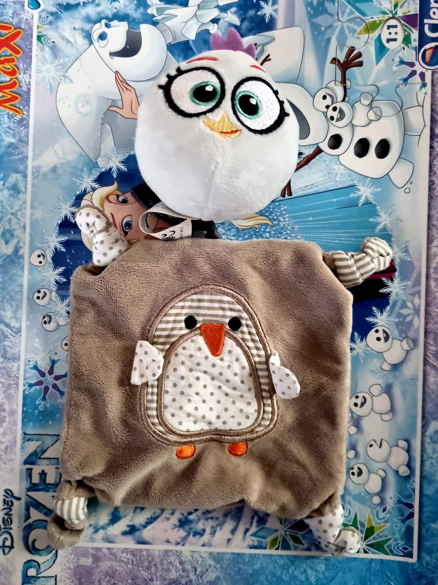 Doudou Bébé Hibou Gris et Blanc – Peluche Douce