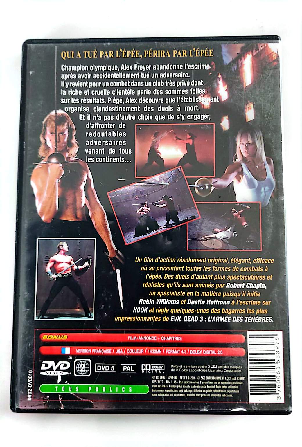 Ring of Steel : Le Cercle des Épées – DVD | Joe Don Baker, Carol Alt | Action Escrime | Édition PAL | Occasion Bon État