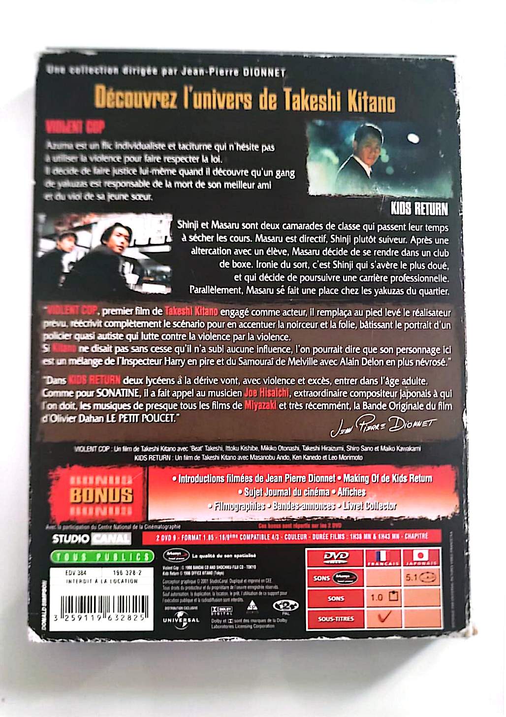 Violent Cop + Kids Return – Coffret Collector 2 DVD | Takeshi Kitano | StudioCanal | Cinéma Japonais | Occasion Bon État