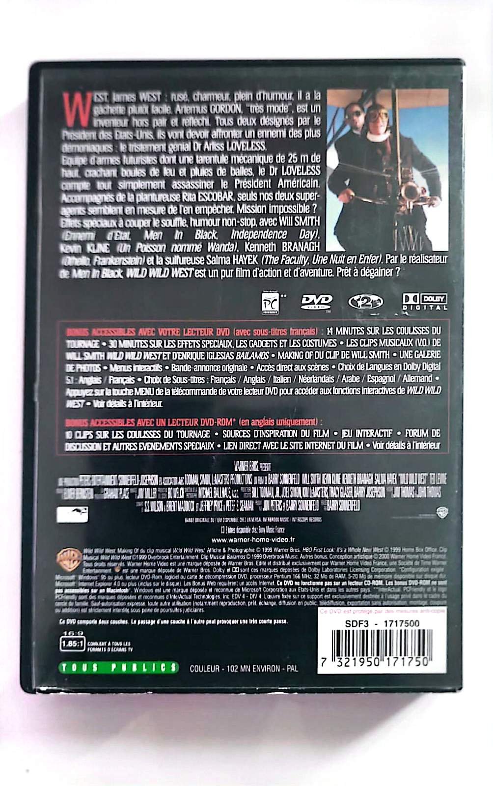 Wild Wild West – DVD | Will Smith, Kevin Kline | Barry Sonnenfeld | Warner Bros | VF | Occasion Bon État