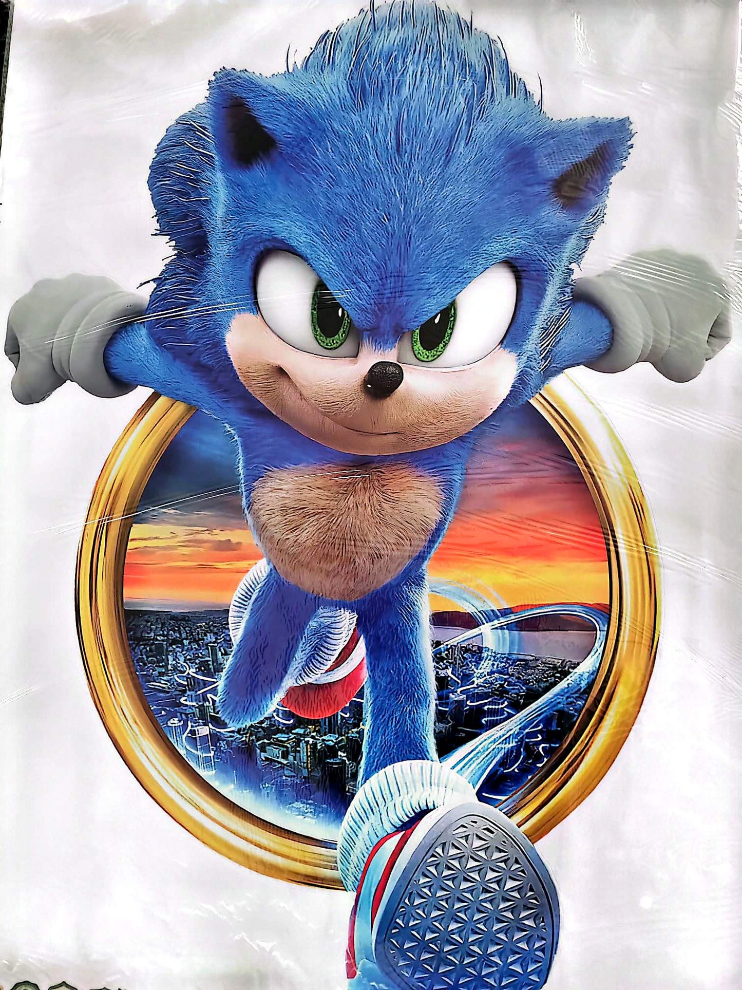 Sticker mural SONIC hérisson bleu 90x60 cm – Décoration murale chambre gamer enfant et ado