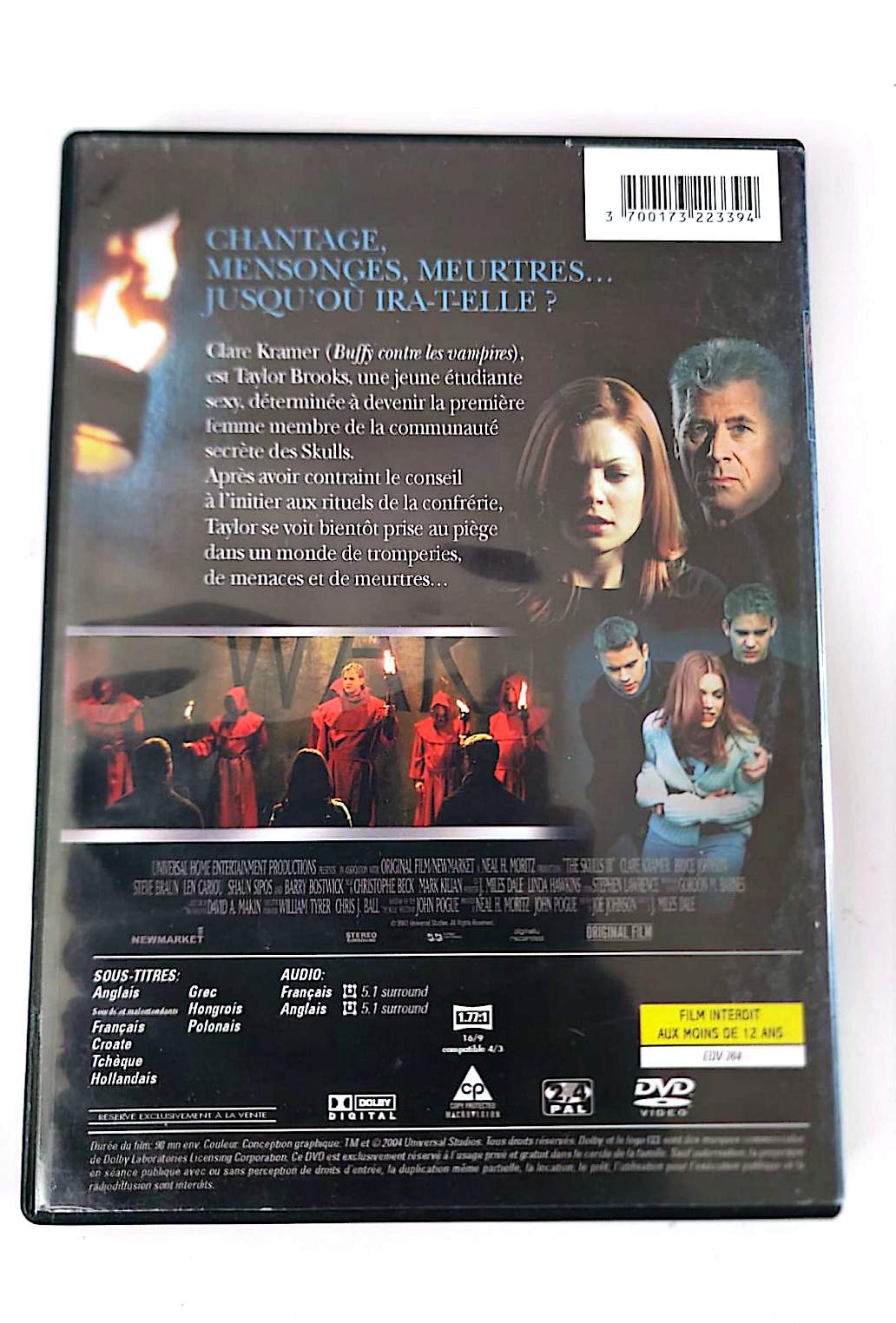 The Skulls III – DVD – Universal Pictures – Clare Kramer – Thriller Société Secrète – Zone 2 PAL