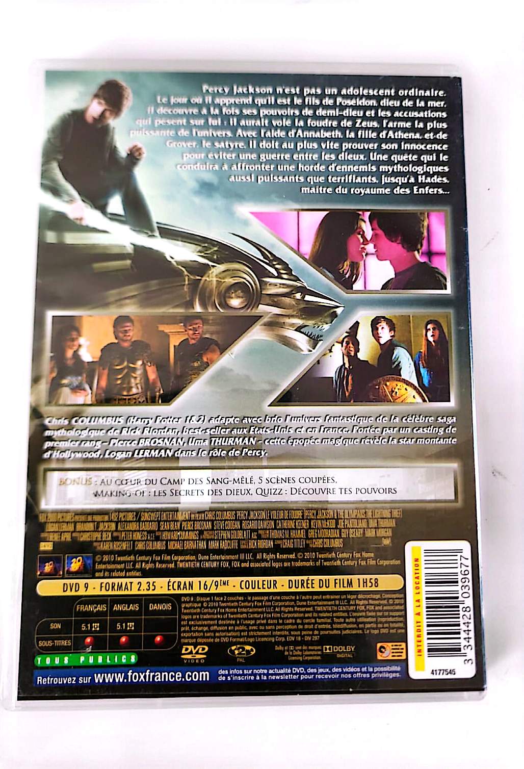 Percy Jackson : Le Voleur de Foudre DVD – Logan Lerman – Aventure Fantastique – VF/VO