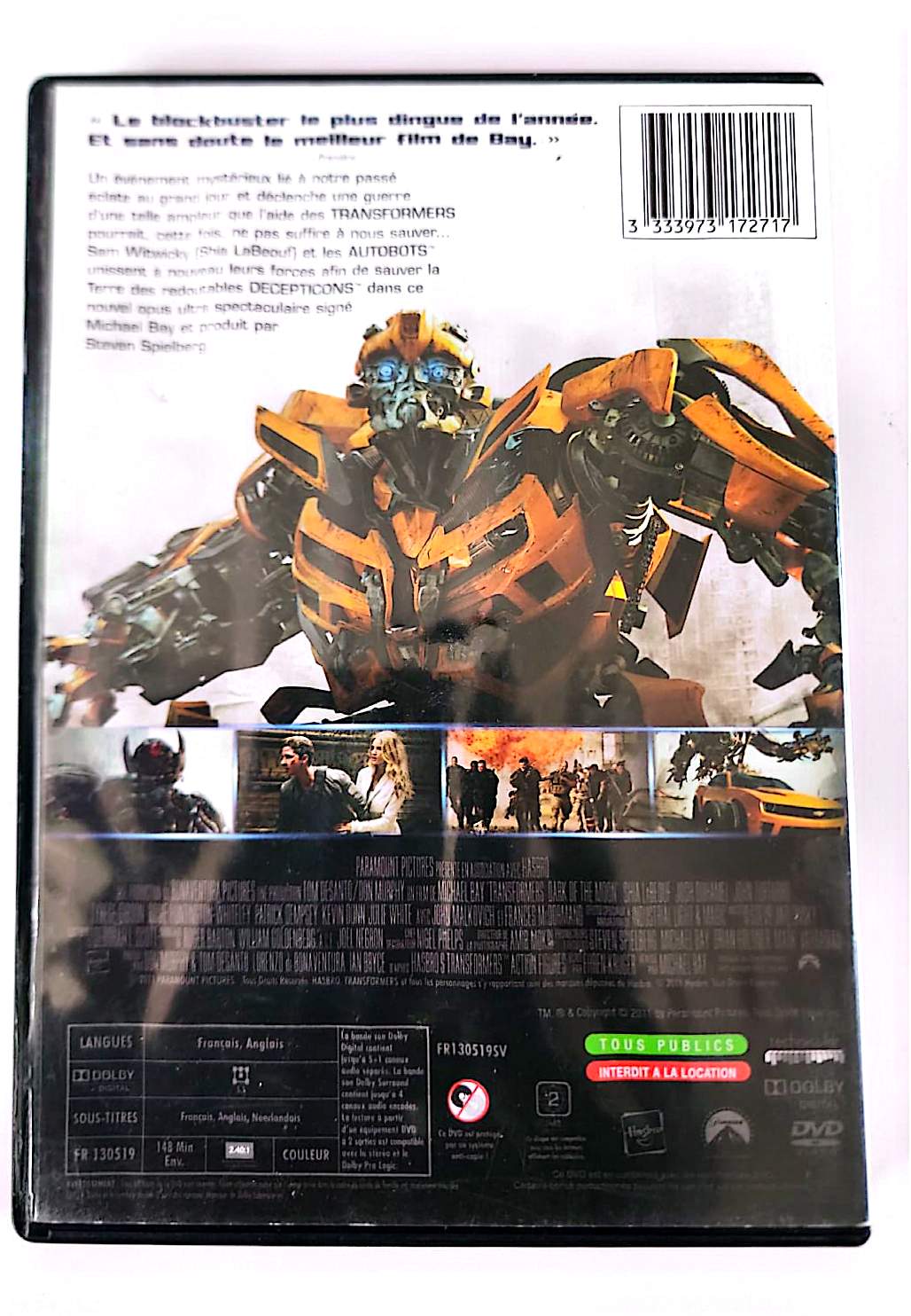 Transformers 3 : La Face Cachée de la Lune DVD – Michael Bay – Action Science-Fiction – VF/VO