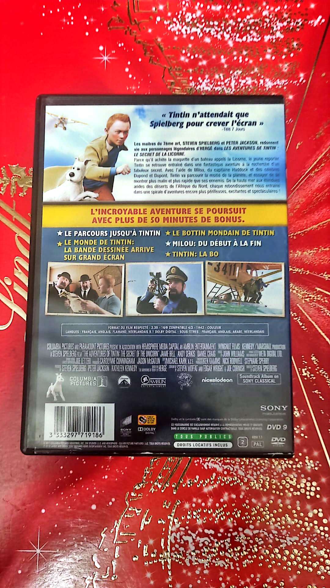 DVD : les aventures de tintin le secret de la licorne