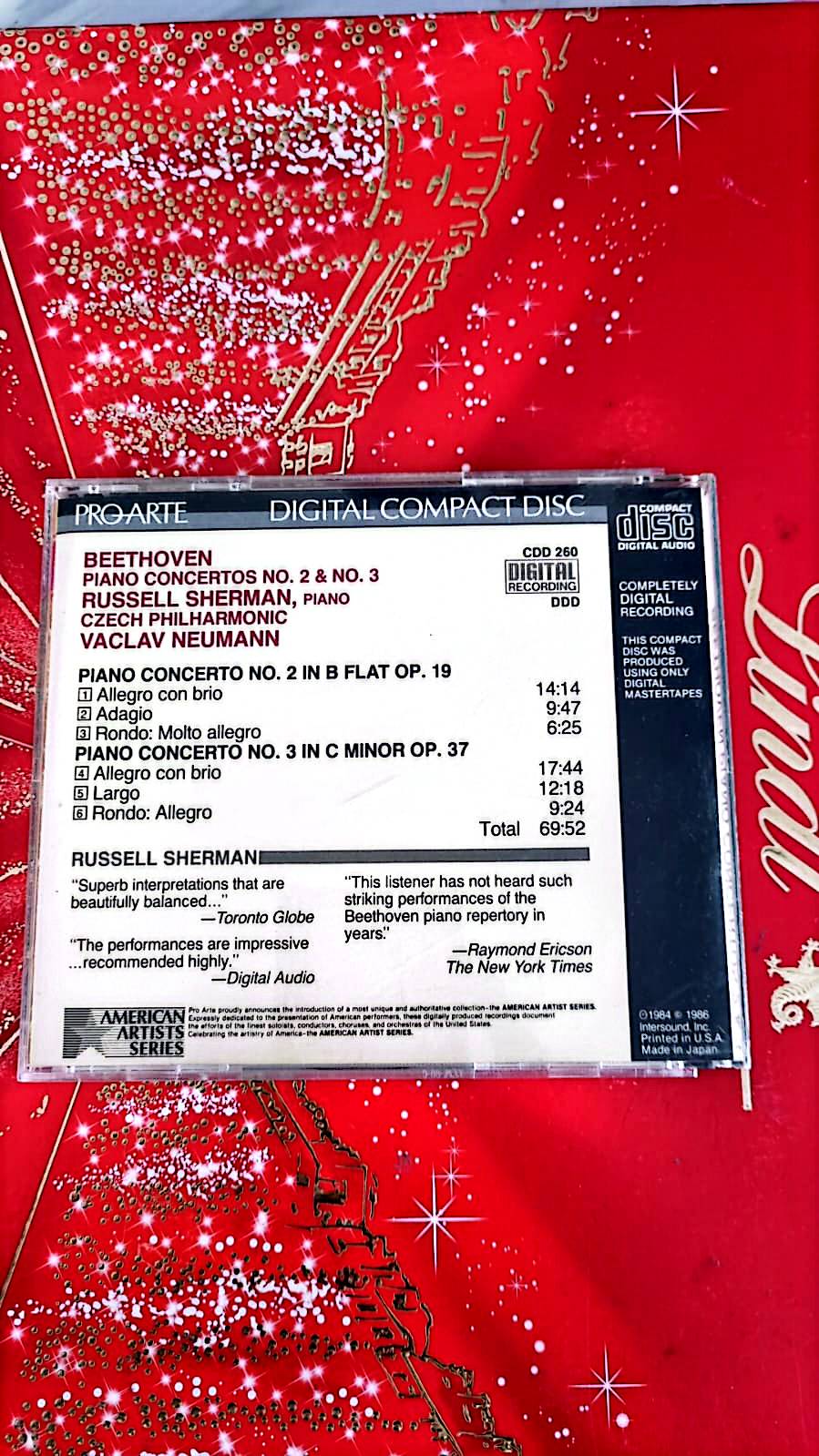 CD Beethoven – Concertos pour piano n°2 & n°3 – Russell Sherman, Czech Philharmonic, Václav Neumann