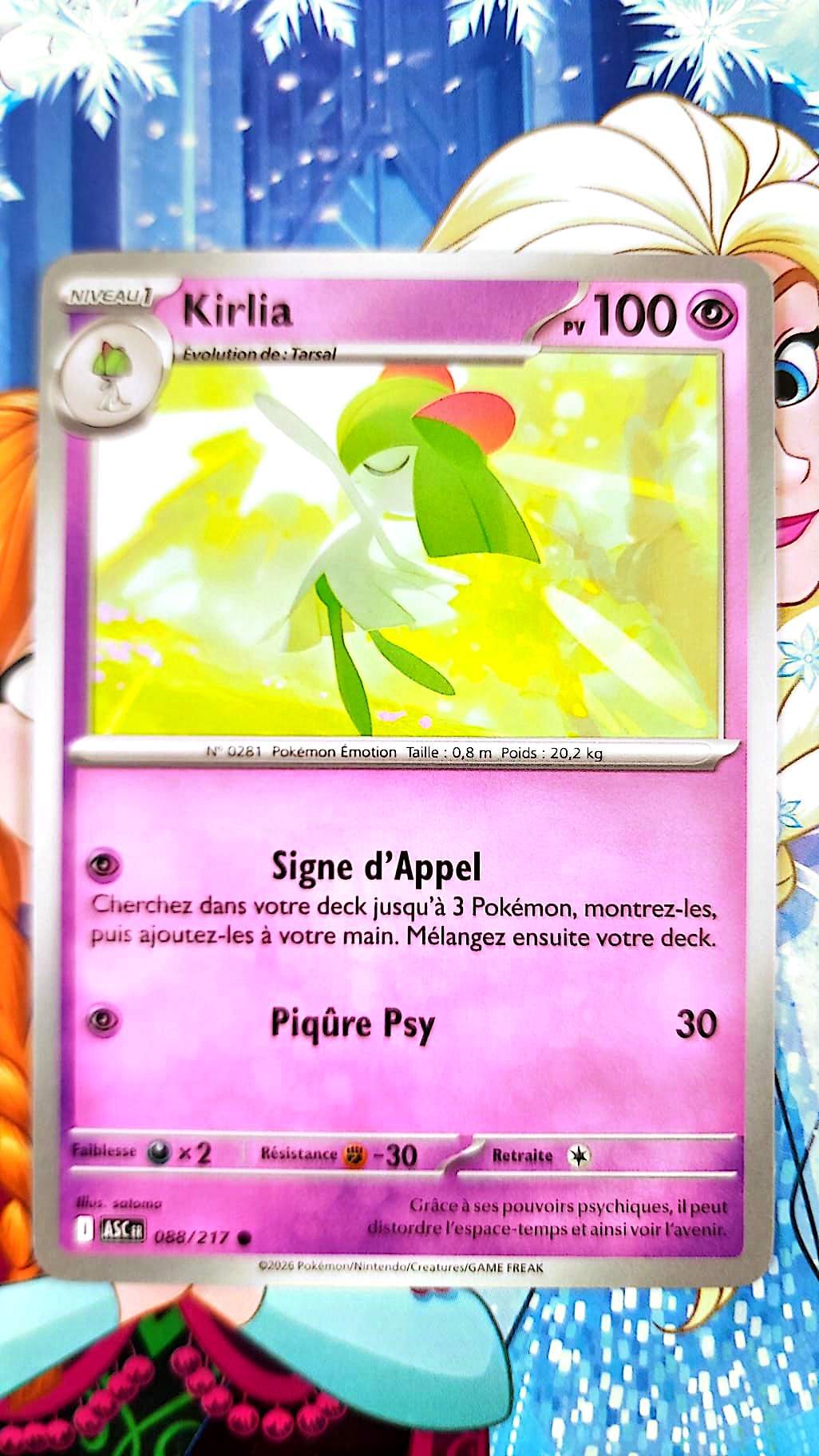 Carte Pokémon Kirlia 088/217 – Carte Psy TCG Française – Évolution Tarsal – Collection & Jeu