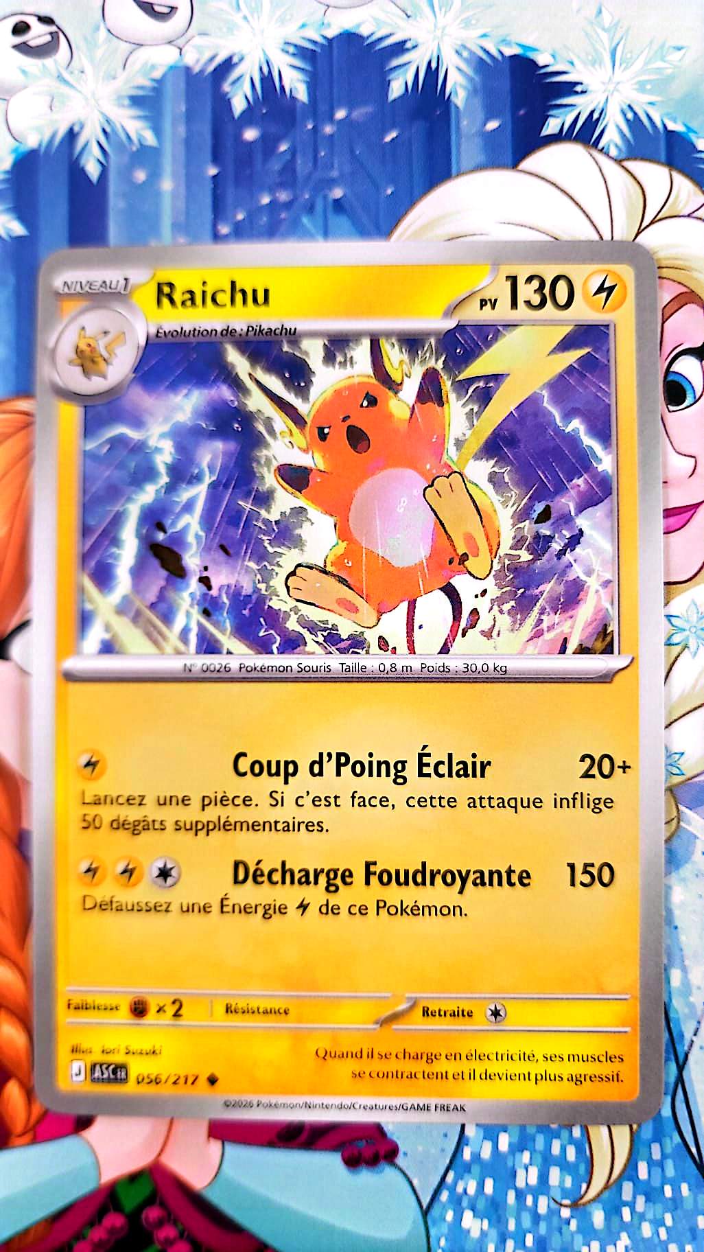 Carte Pokémon Raichu 130 PV – Carte TCG Française – Type Électrique – Évolution de Pikachu