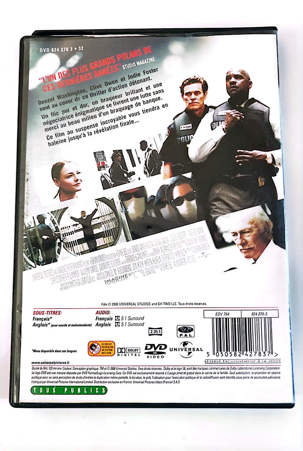 Inside Man : L'Homme de l'Intérieur DVD – Denzel Washington, Clive Owen – Thriller Policier – Zone 2