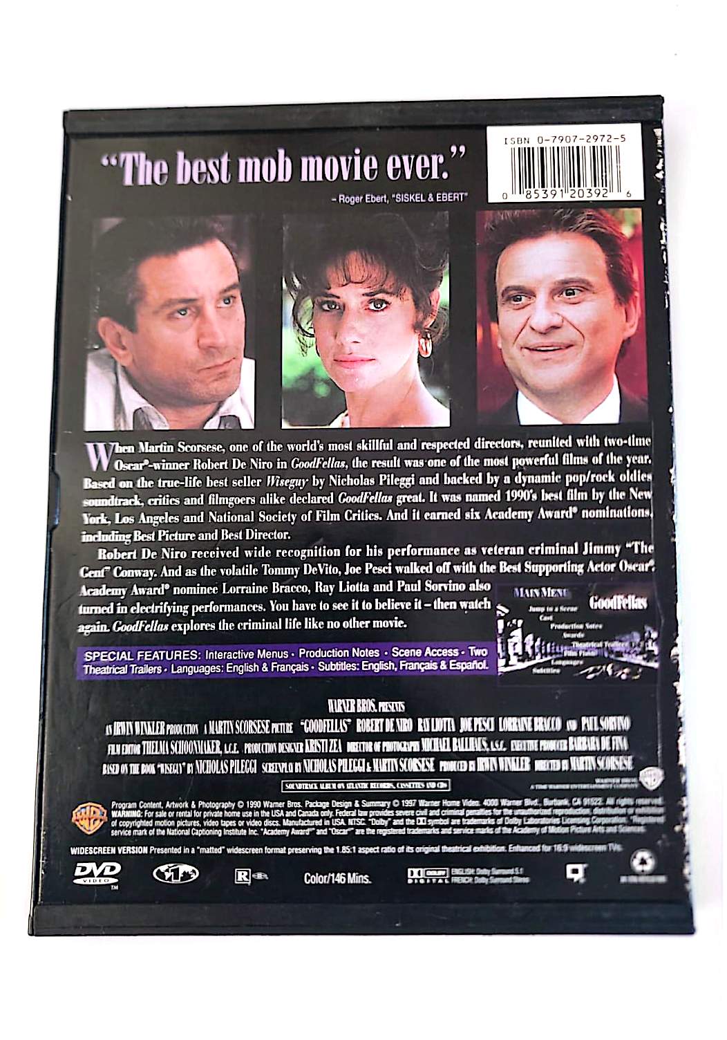 Goodfellas DVD – Robert De Niro, Ray Liotta, Joe Pesci – Chef-d’Œuvre Scorsese | Film Mafia Zone 1 NTSC