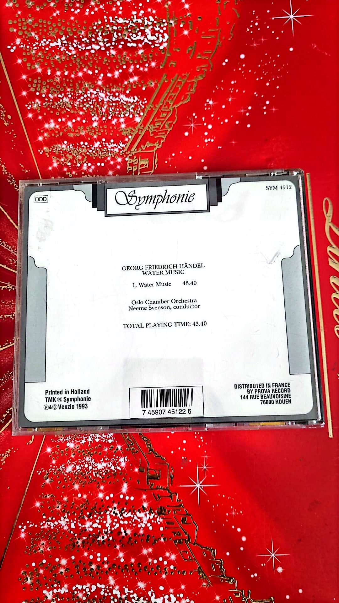 CD musique classique – Georg Friedrich Haendel : Water Music (Oslo Chamber Orchestra, Neeme Svenson)